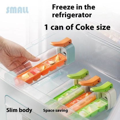 Ice Cube Tray with Storage Bin & Lid – Easy Press Release Ice Maker