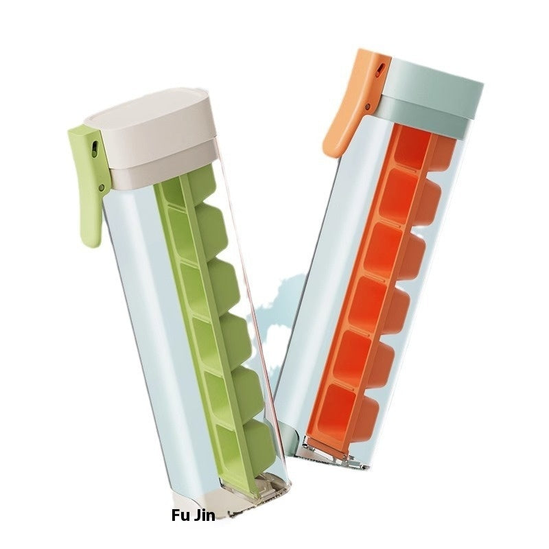 Ice Cube Tray with Storage Bin & Lid – Easy Press Release Ice Maker