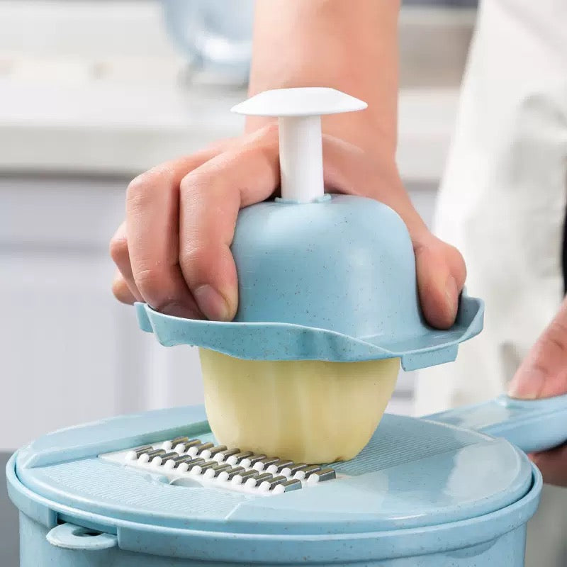 Vegetable Choppers with Drain Basket | 9 in 1 Vegetable Slicer Blades (1 Set)