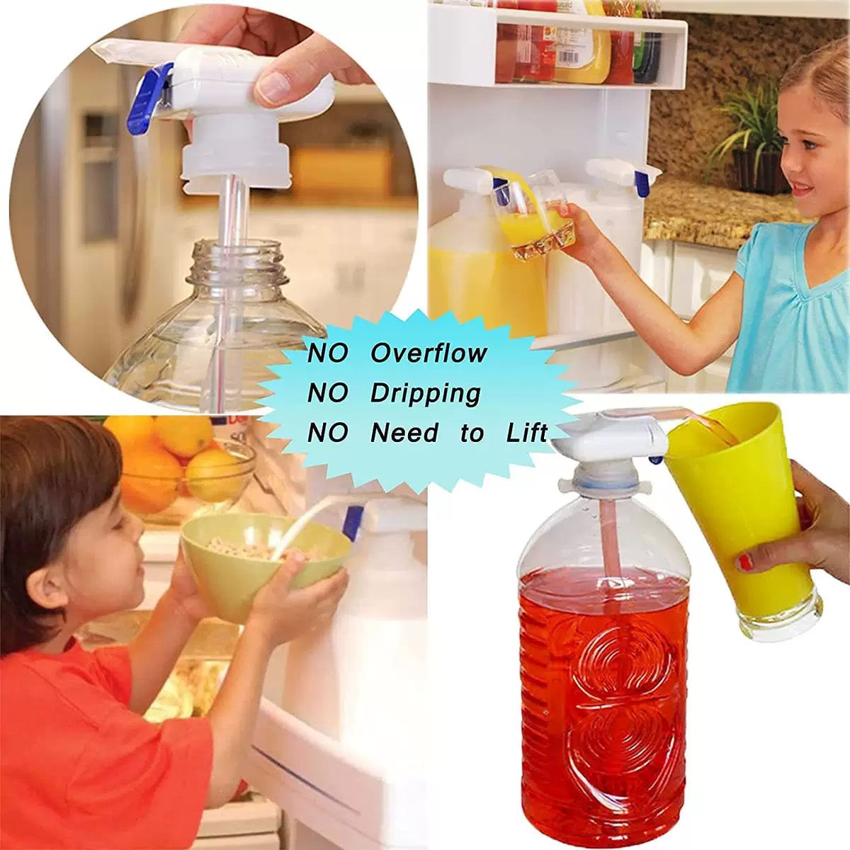 The Magic Tap Automatic Drink Dispenser - Hands-Free Beverage Dispenser for Fridge - Perfect for Milk, Juice - Gifts for Women & Men
