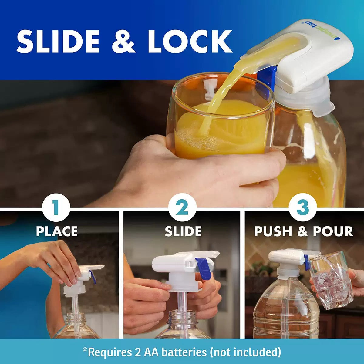 The Magic Tap Automatic Drink Dispenser - Hands-Free Beverage Dispenser for Fridge - Perfect for Milk, Juice - Gifts for Women & Men
