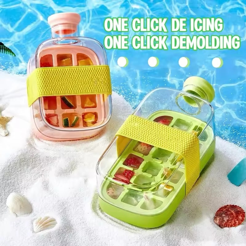 Instant Ice Maker Cup with Straw – One-Press Ice Mold for Chilled Drinks