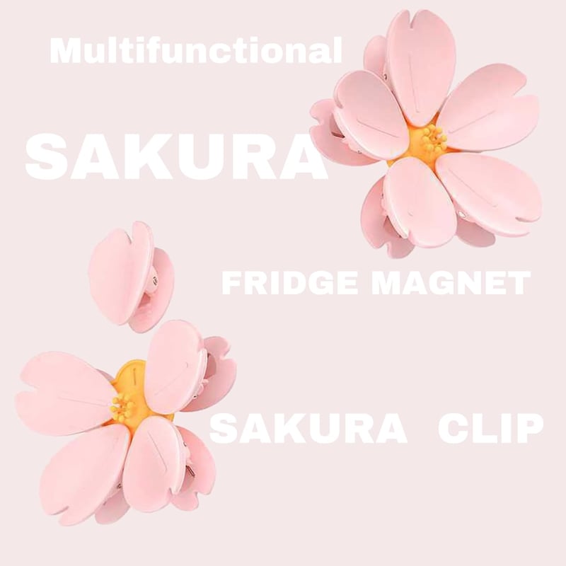 🌸Cherry Blossom Magnetic Bag Clips, Pink Sakura Food Sealing Clip for Kitchen, Decorative Fridge Magnets