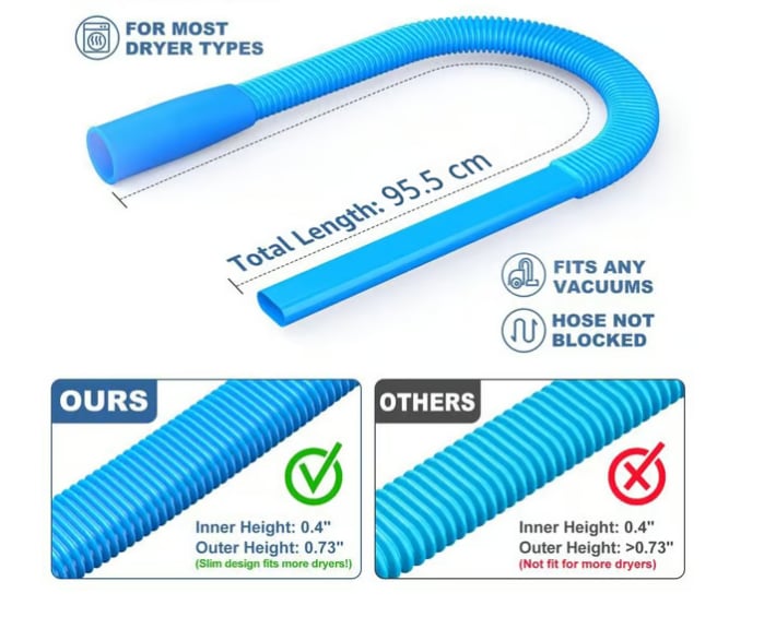 Dryer Vent Cleaner Kit Dryer Lint Vacuum Attachment with Stretch Universal Connector