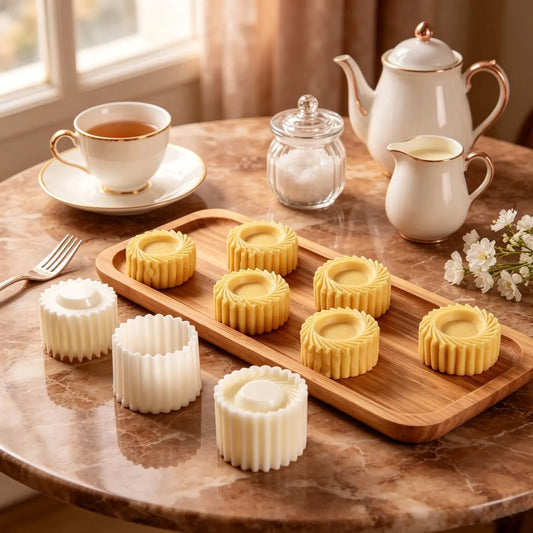 2 Counts Sunflower‑Patterned Round Hand‑Press Mooncake Mold, French‑Style Lace Pastry Mold 🍪