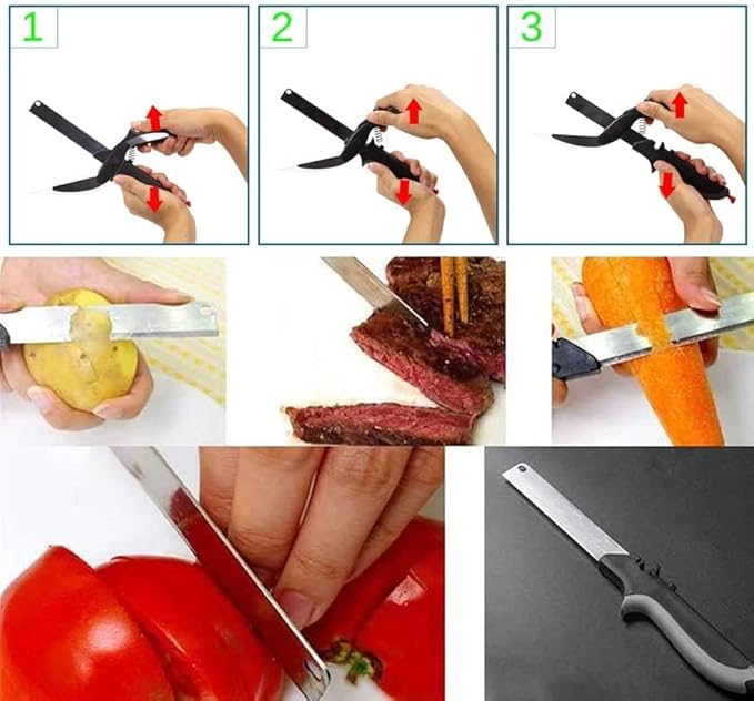 ✂️ 2-in-1 Kitchen Scissors with Built-in Cutting Board | All-in-One Cooking Helper
