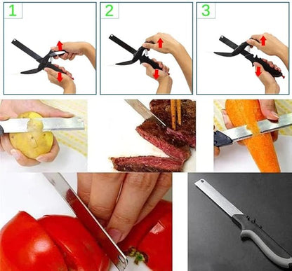 ✂️ 2-in-1 Kitchen Scissors with Built-in Cutting Board | All-in-One Cooking Helper