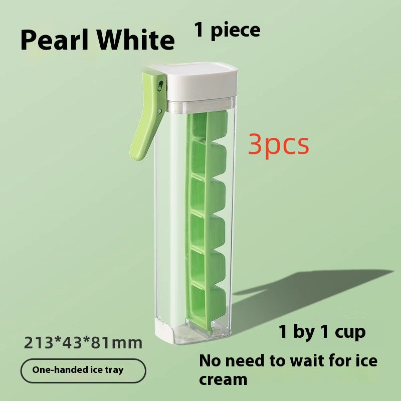 Ice Cube Tray with Storage Bin & Lid – Easy Press Release Ice Maker