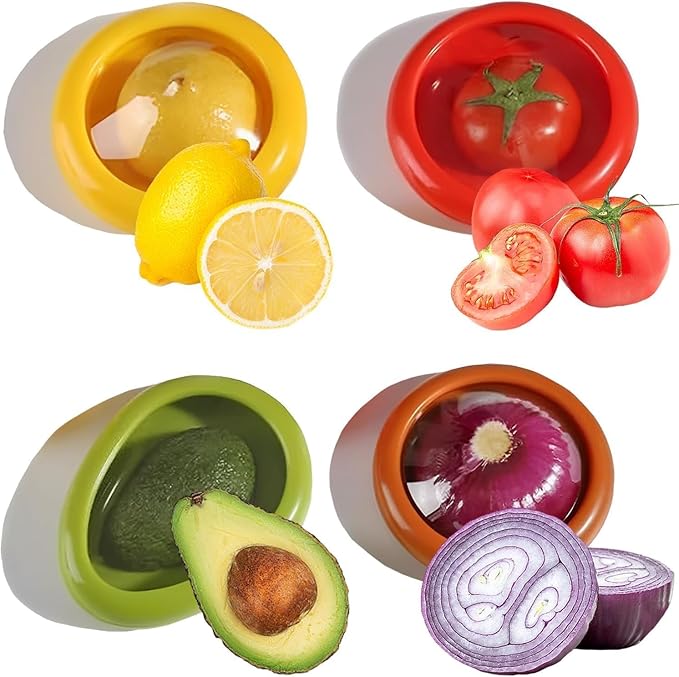 Clear Plastic Film Fruit Storage Container - (4 Pack)