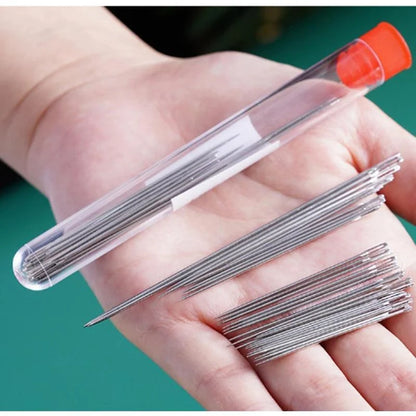 🧵34PCS Big Eye Steel Needles Set - Long & Thin Handmade Quilting & Sewing Needles Kit for DIY Sewing Projects