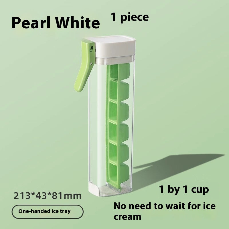 Ice Cube Tray with Storage Bin & Lid – Easy Press Release Ice Maker