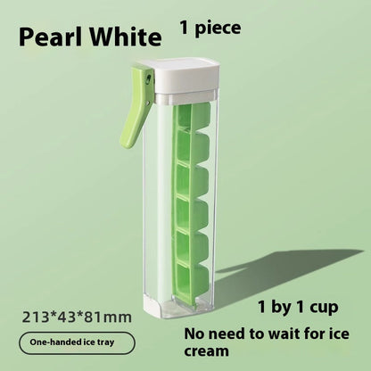 Ice Cube Tray with Storage Bin & Lid – Easy Press Release Ice Maker