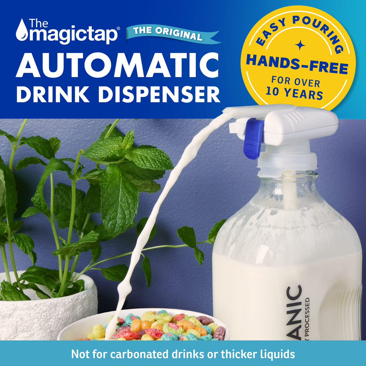 The Magic Tap Automatic Drink Dispenser - Hands-Free Beverage Dispenser for Fridge - Perfect for Milk, Juice - Gifts for Women & Men