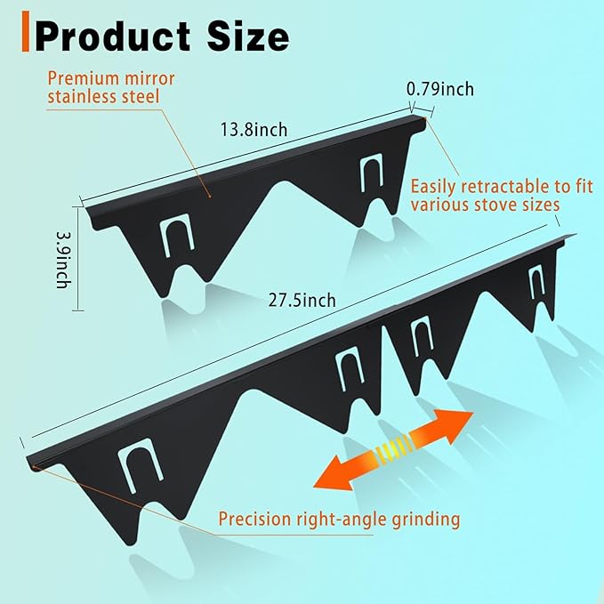 Retractable Stainless Steel Stove Gap Covers
