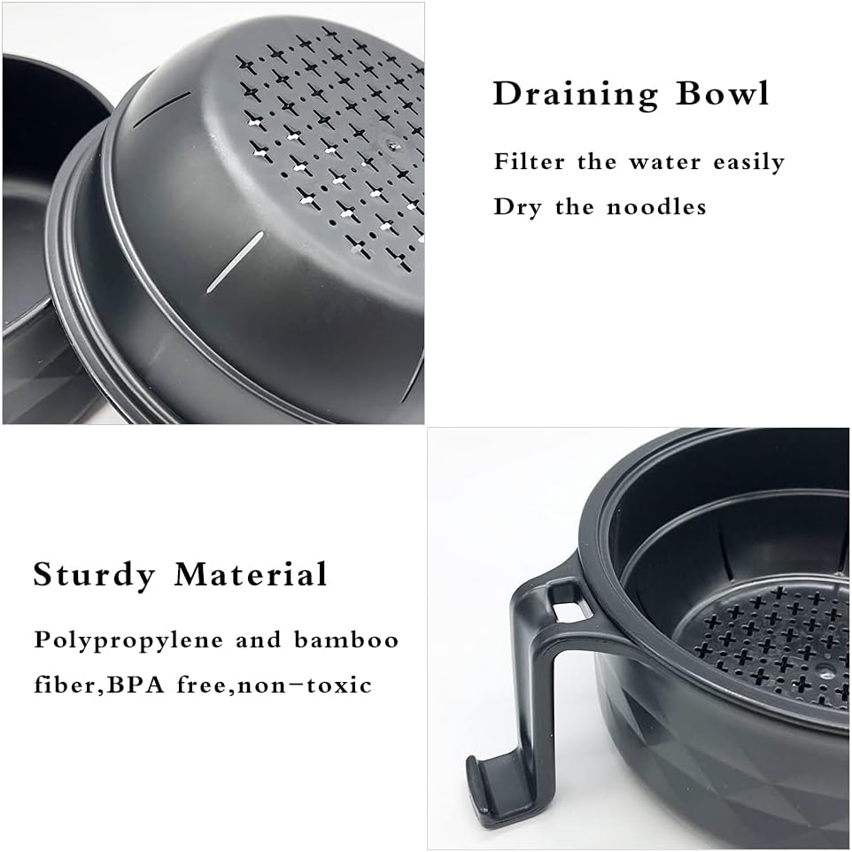 Ramen Bowl Set, 1/2 Counts Microwave Safe Instant Noodle Bowl & Tableware Kit, Durable Matching Lunch Box For Student and Office Workers
