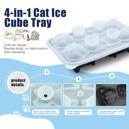 🍹 Must-Have! Cat Ice Cube Mold – Cute & Large Ice Tray for Cocktails