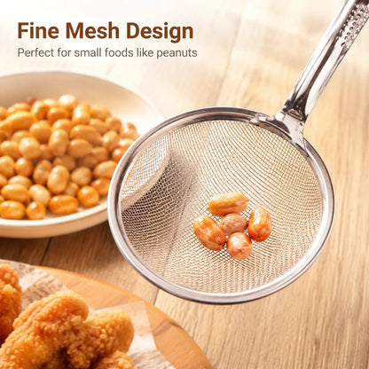 2-in-1 Stainless Steel Oil Strainer Tongs
