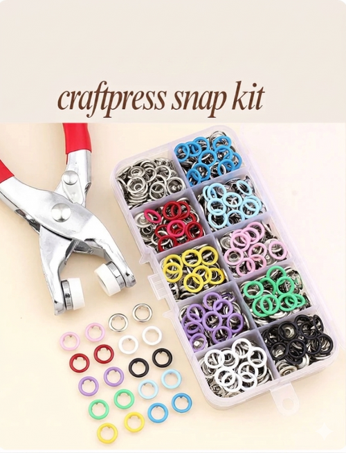 CraftPress Snap Button & Pliers Tool Kit | 100pcs Metal Snaps for Clothes, Bags & Crafts 🧵