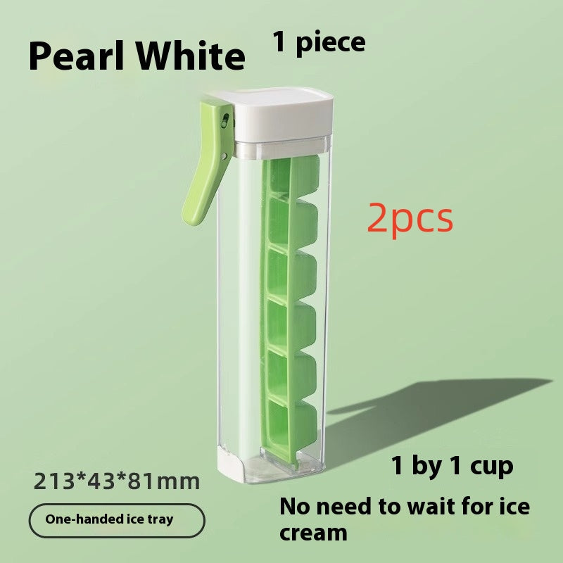 Ice Cube Tray with Storage Bin & Lid – Easy Press Release Ice Maker