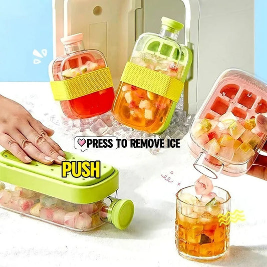 Instant Ice Maker Cup with Straw – One-Press Ice Mold for Chilled Drinks