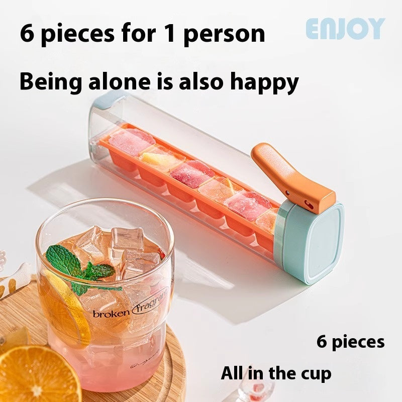 Ice Cube Tray with Storage Bin & Lid – Easy Press Release Ice Maker