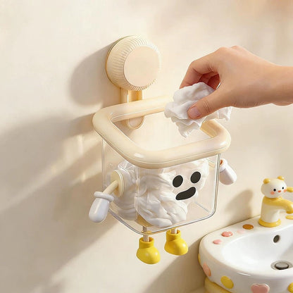Wall-Mounted Facial Tissue Storage Box for Bathroom Vanity