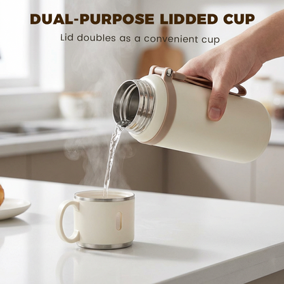 Stainless Steel Vacuum-Insulated Bottle with Lidded Cup