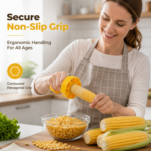 Corn Stripper – Stainless blade, non-slip grip & mess-free. Strips corn in seconds