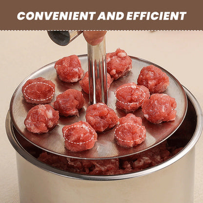 Meatball Mould  304 steel, 6/12 holes & ergonomic. Perfect balls every time – grab yours! ✅